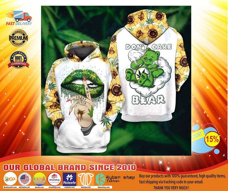 Weed dont care bear 3d hoodie and legging3