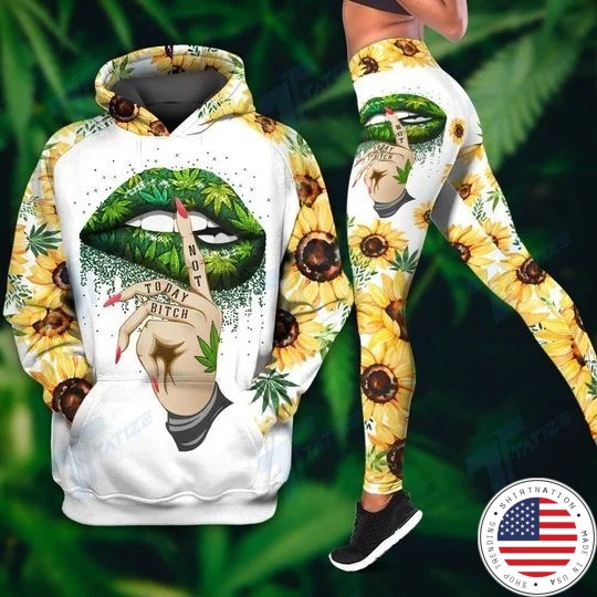 Weed dont care bear not today bitch hoodie and legging