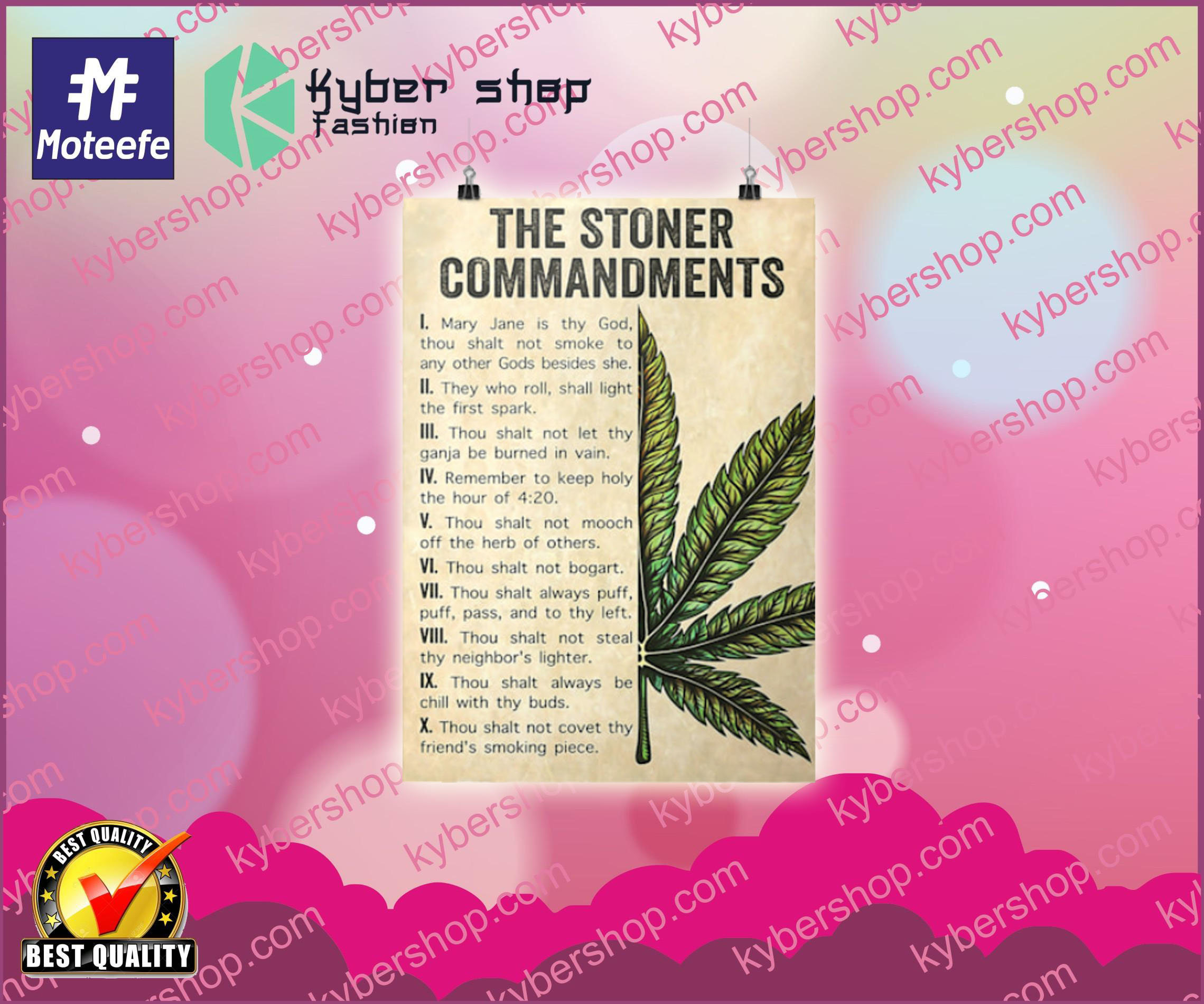 Weed the stoner commandments poster