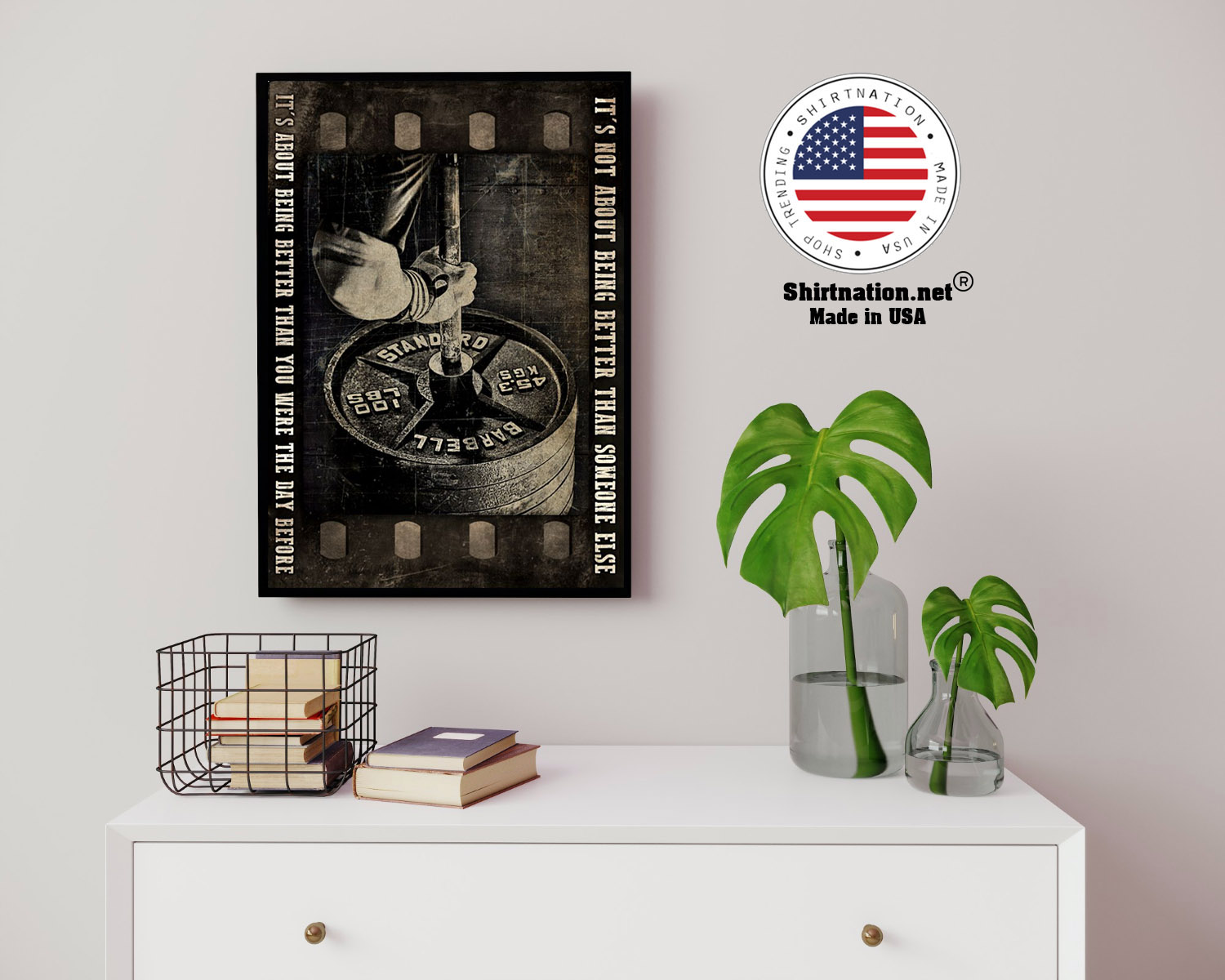Weightlifting film strip its not about being better than someone else poster 14