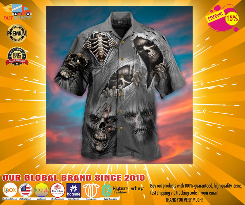 What scares you excites me skull hawaiian shirt2