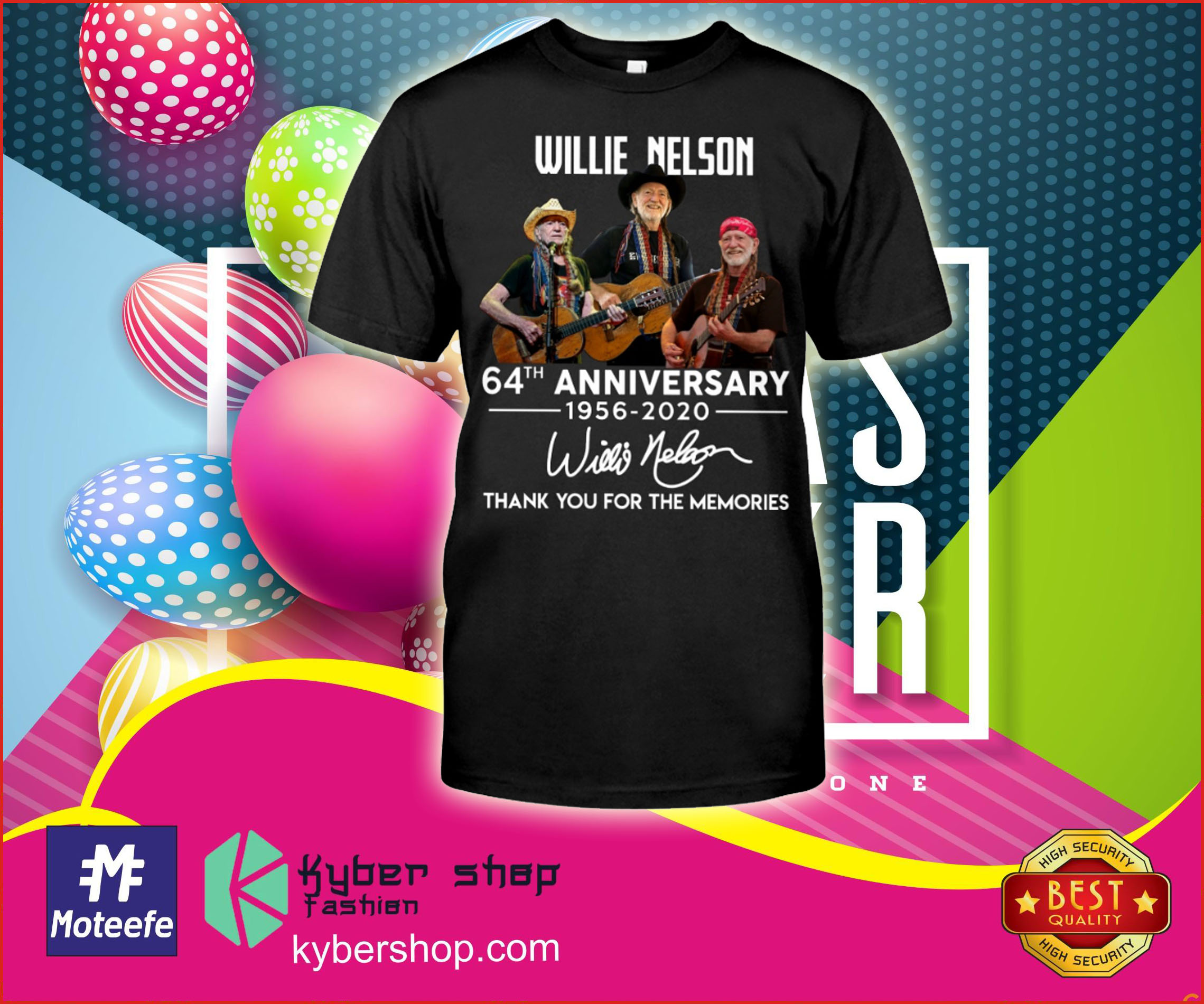 Willie Nelson 64th anniversary thank you for the memories shirt