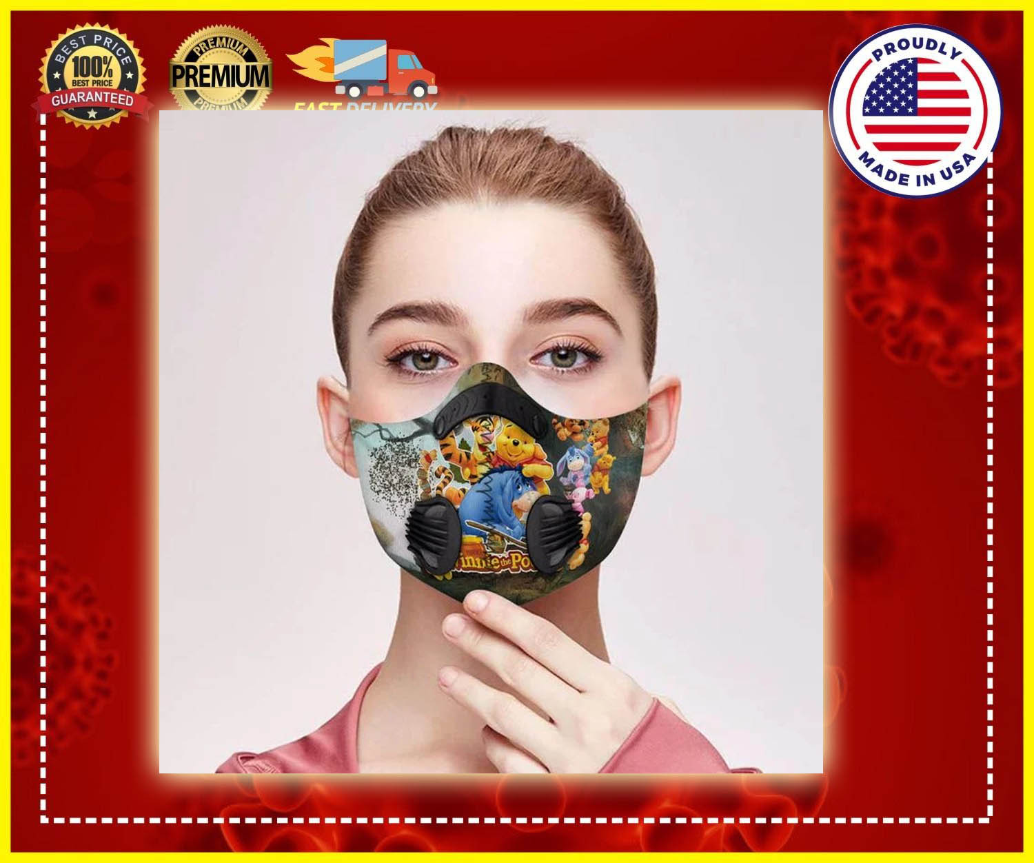 Winnie the pooh filter face mask
