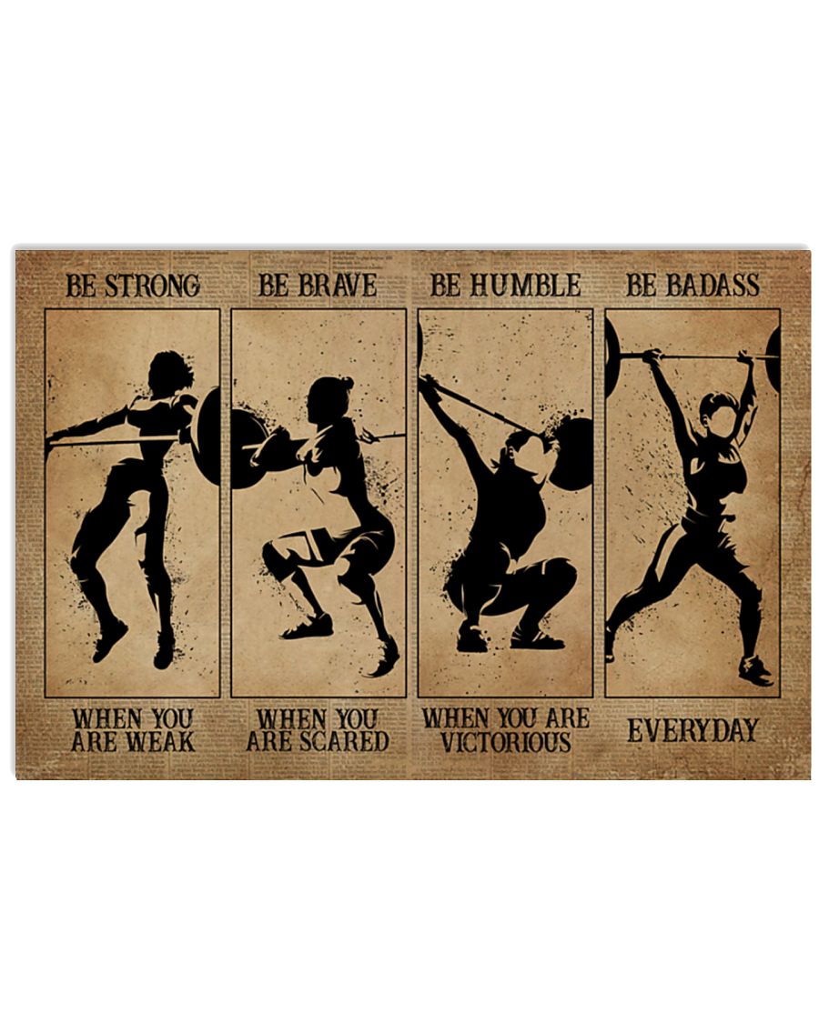 Women weightlifting be strong when you are weak poster