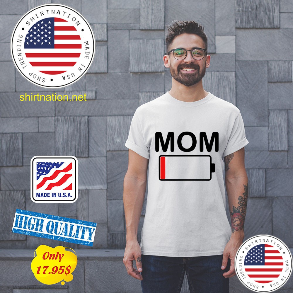 Womens mom battery low shirt 11