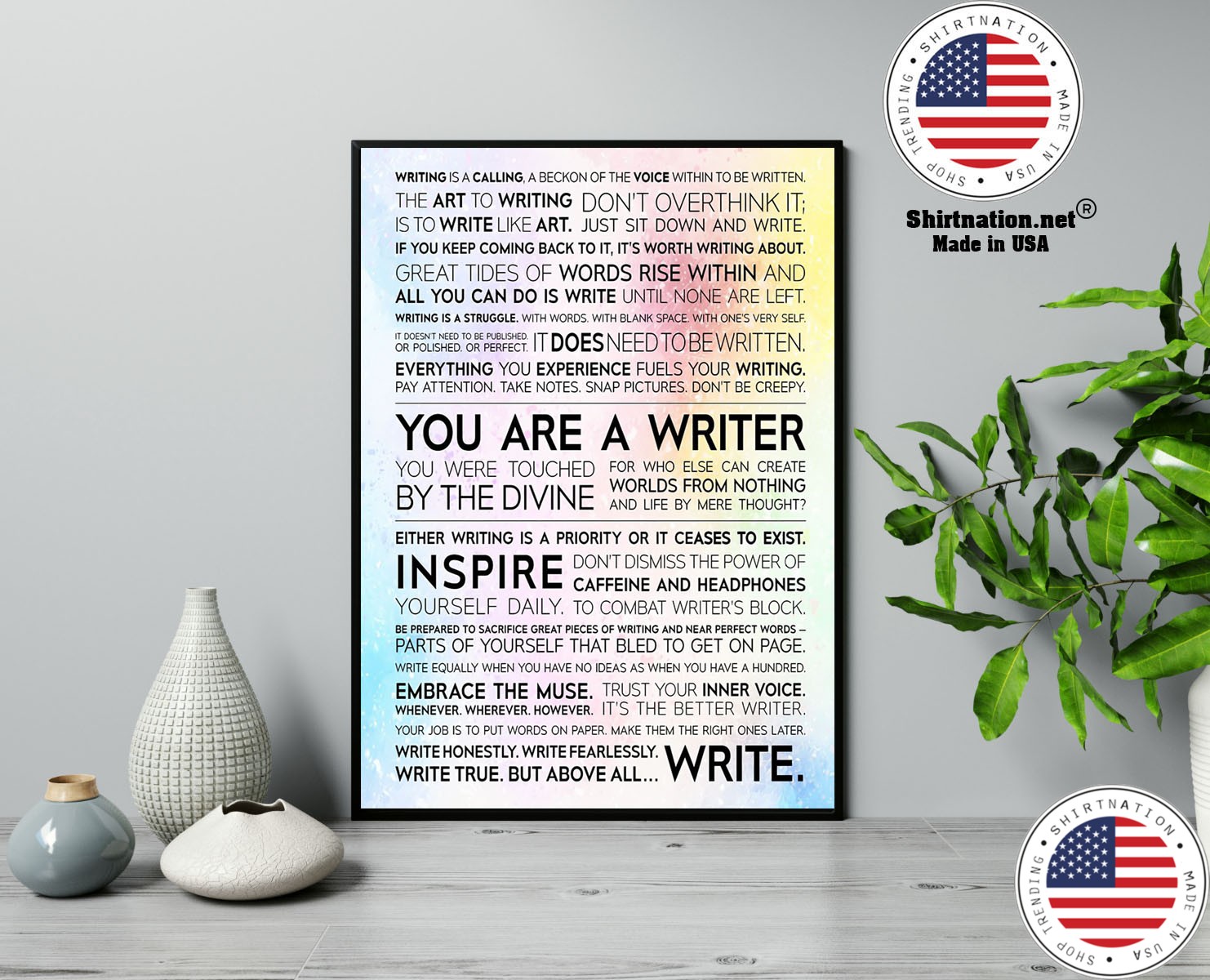 Writer Manifesto writing is a calling a beckon of the voice poster 13 1
