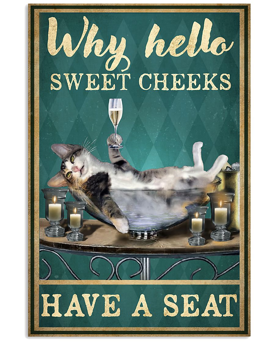 Cat why hello sweet cheeks have a seat poster