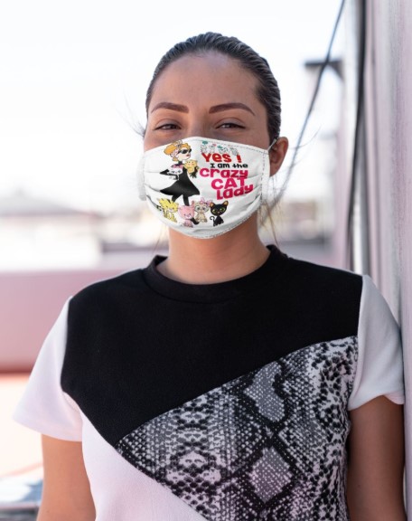 Yes I am the crazy cat lady face mask