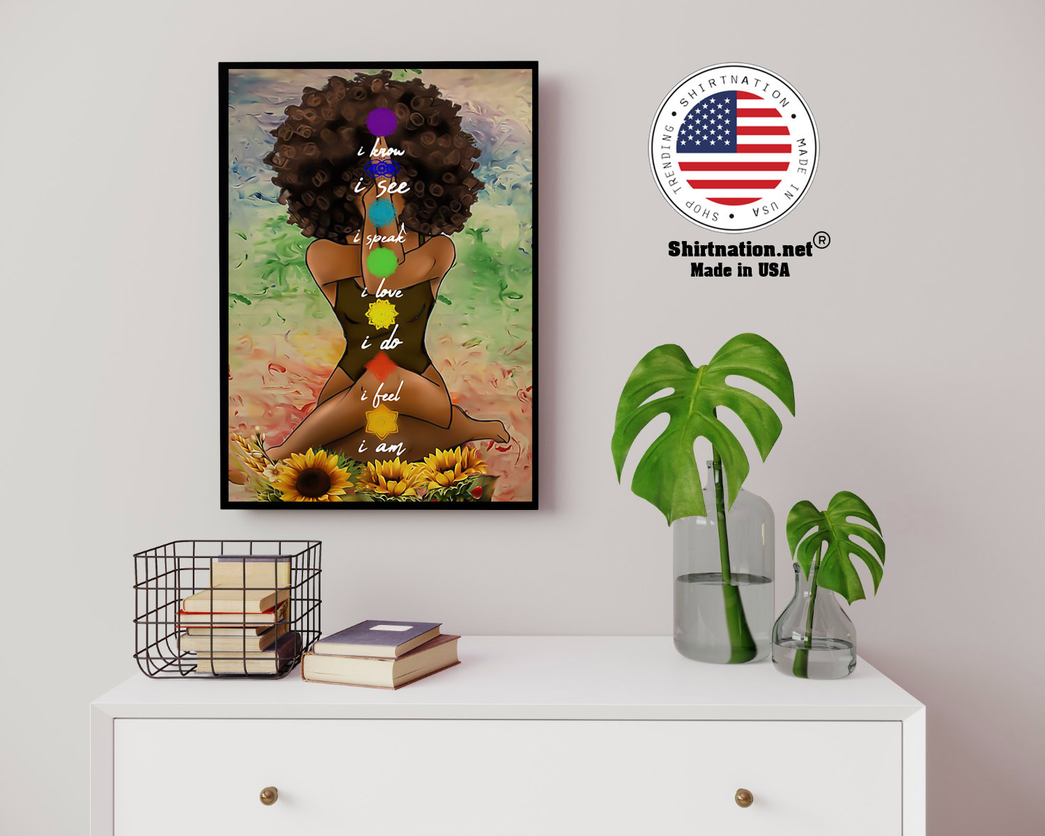 Yoga african american wall art poster 14