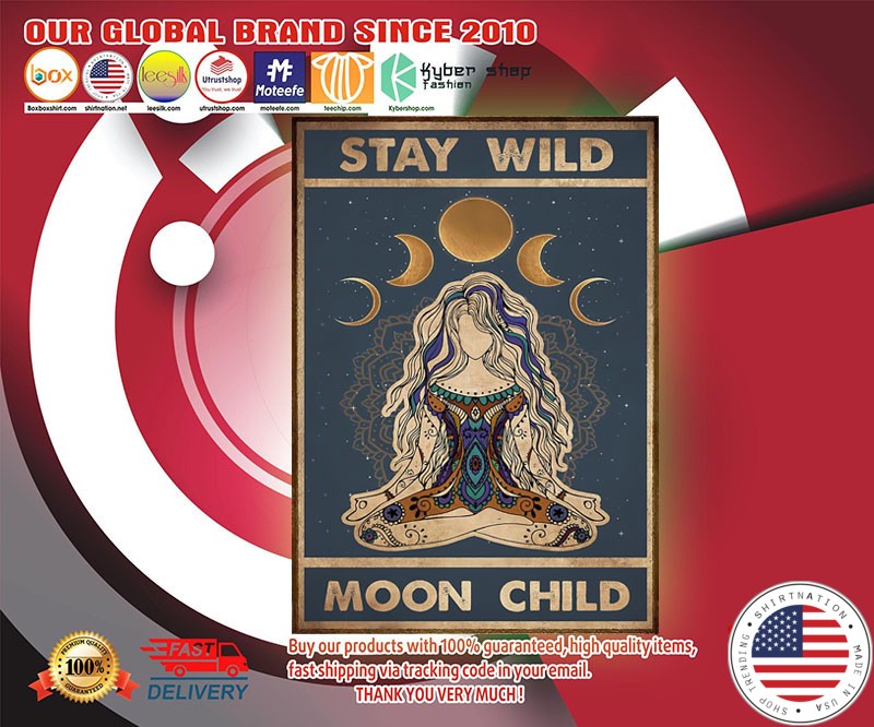 Yoga girl Stay wild Moon Child Poster