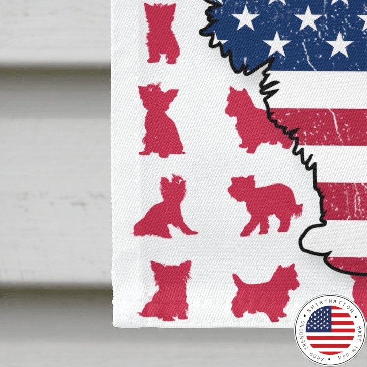 Yorkie Amercian house flag and garden flag4