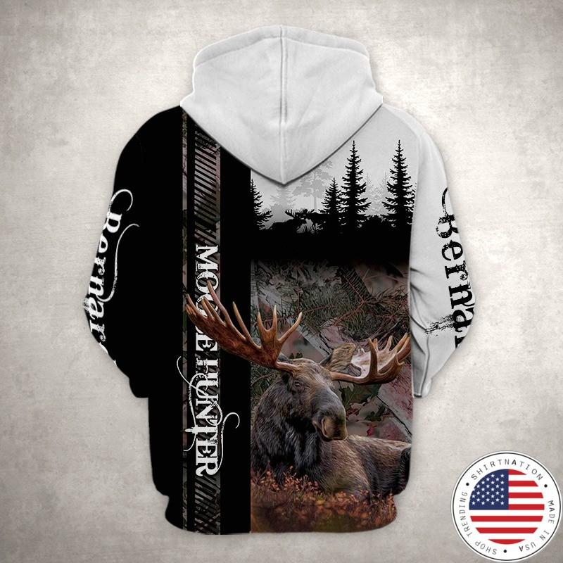Moose hunter custom name 3D hoodie