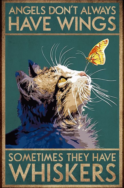 Cat angels don't always have wings somethings they have whiskers poster