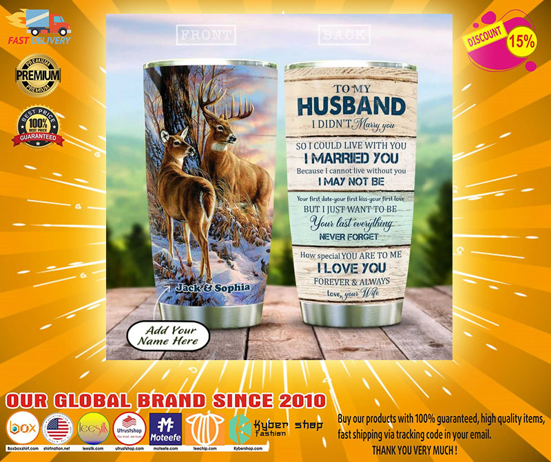 Deer couple to my husband custom name tumbler2
