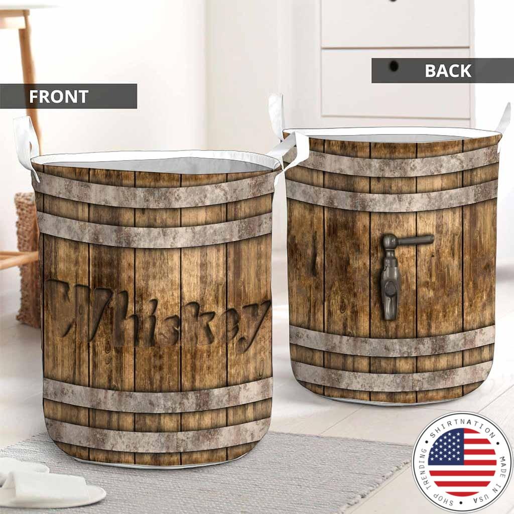 Whiskey faux wood print basket laundry2