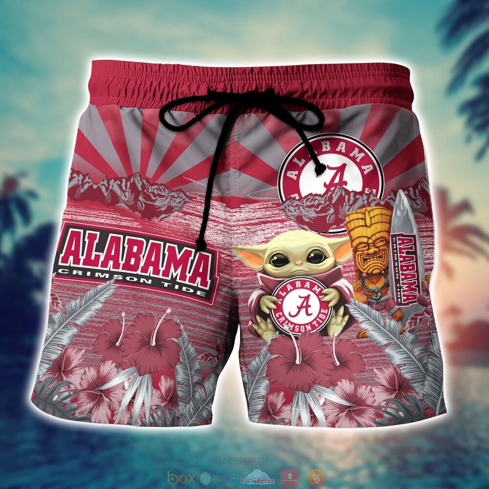 Alabama Crimson Tide NCAA Baby Yoda Hawaiian Shirt Shorts 1 2 3