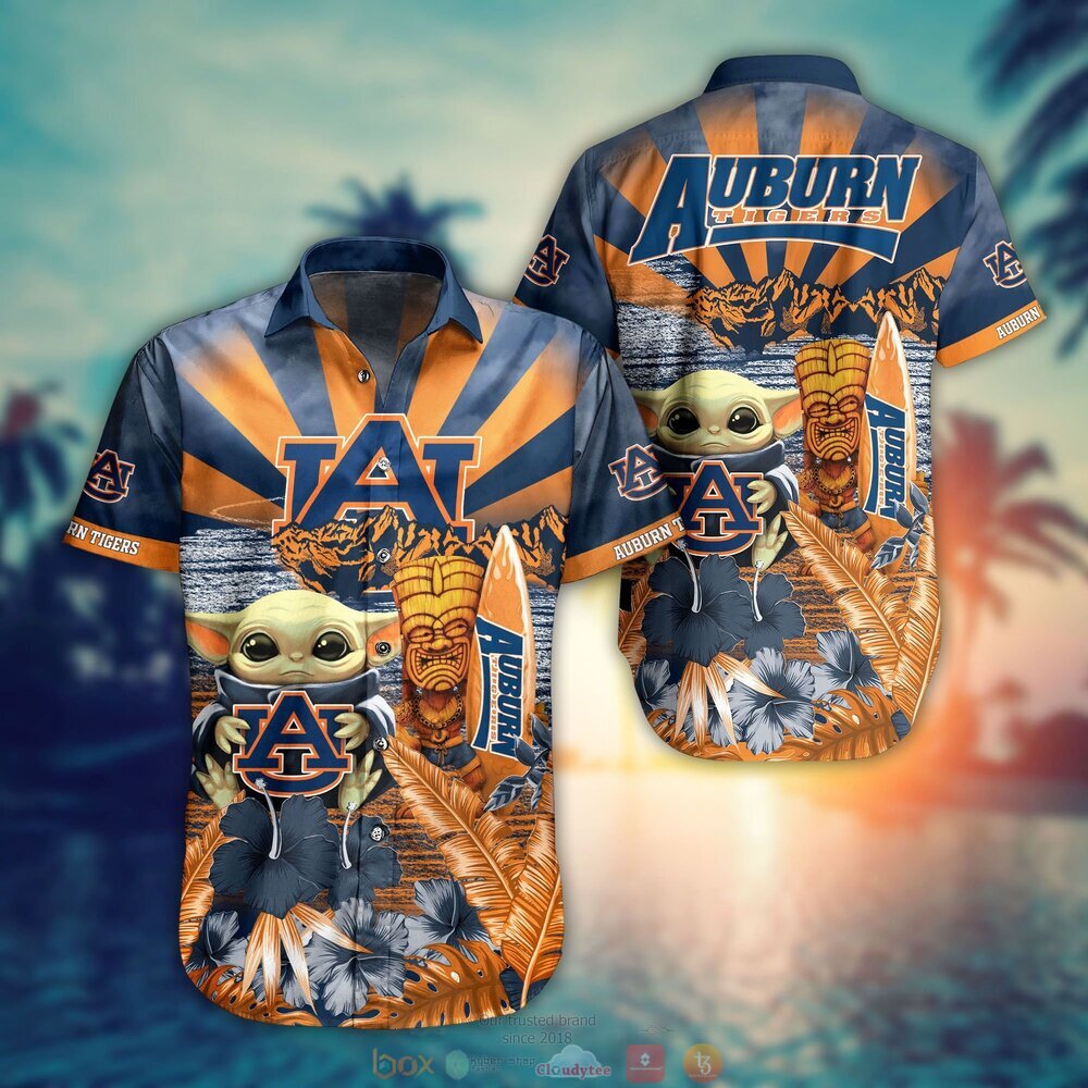 Auburn Tigers NCAA Baby Yoda Hawaiian Shirt Shorts