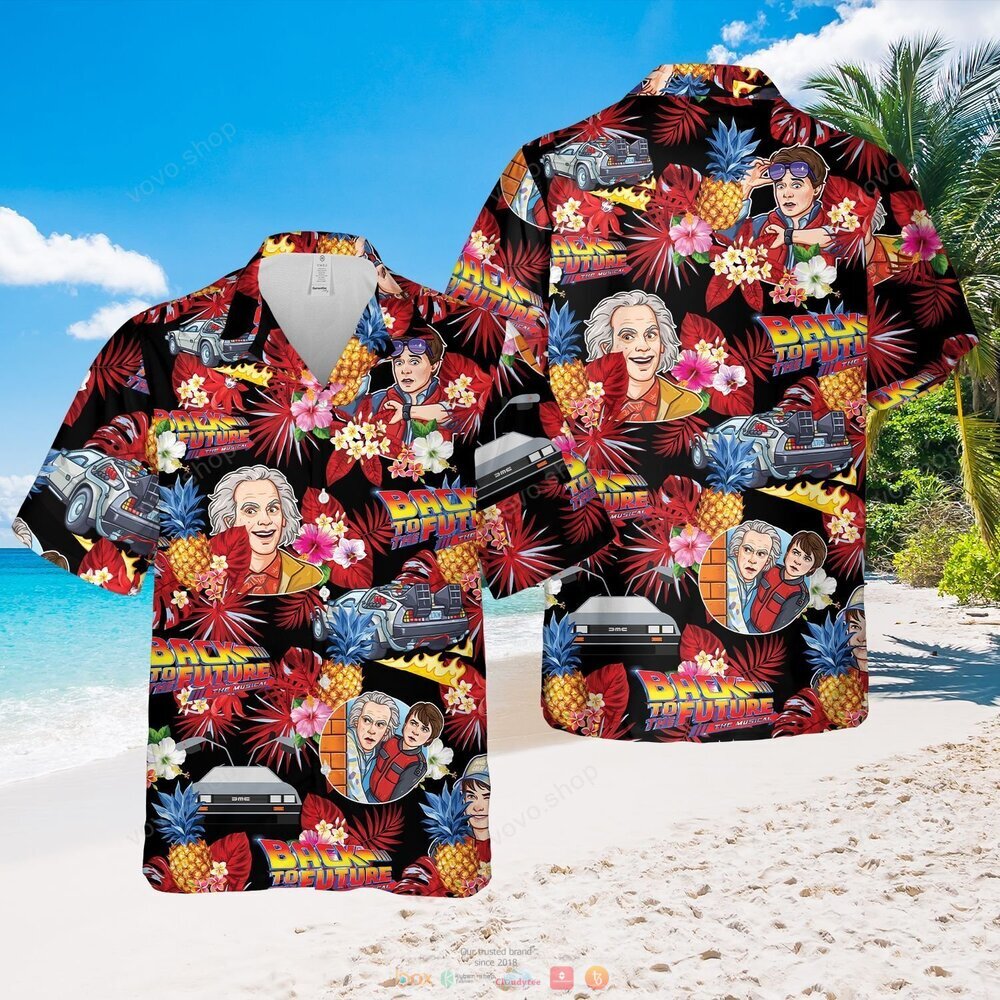 Back to the Future The Musical black pineapple Hawaiian Shirt shorts