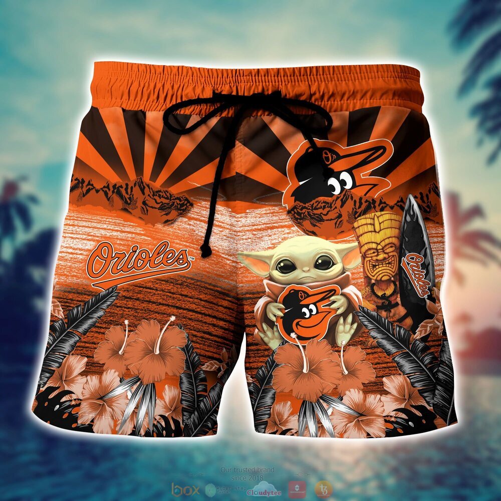 Baltimore Orioles MLB Baby Yoda Hawaiian Shirt Shorts 1 2 3