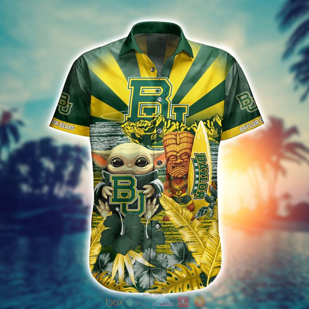 Baylor Bears NCAA Baby Yoda Hawaiian Shirt Shorts 1