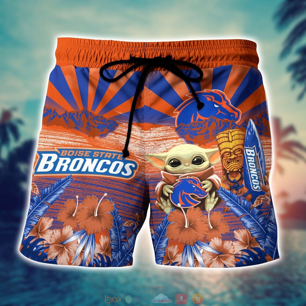 Boise State Broncos NCAA Baby Yoda Hawaiian Shirt Shorts 1 2 3