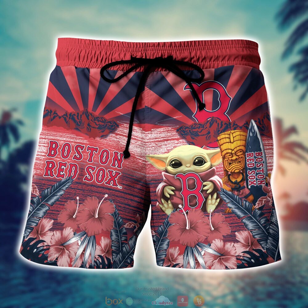 Boston Red Sox MLB Baby Yoda Hawaiian Shirt Shorts 1 2 3