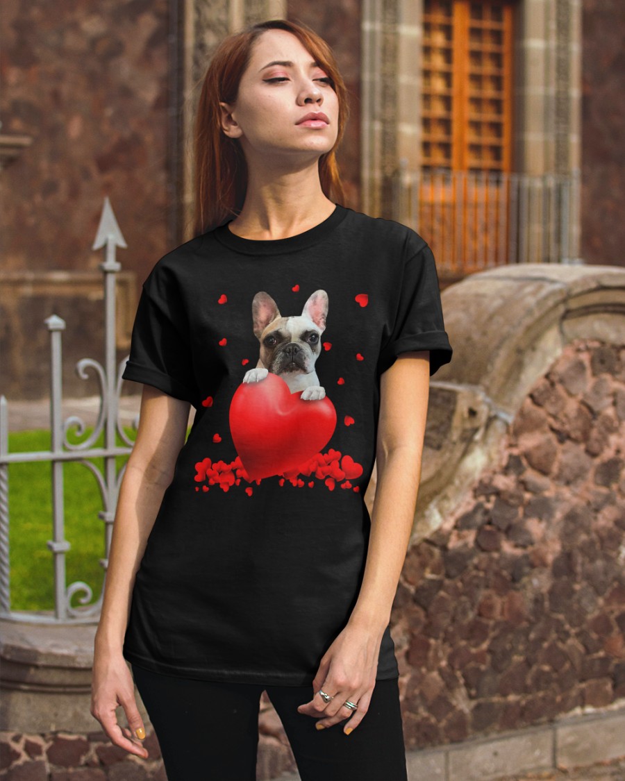 BthomDiF Frenchie Valentine Hearts shirt hoodie 3