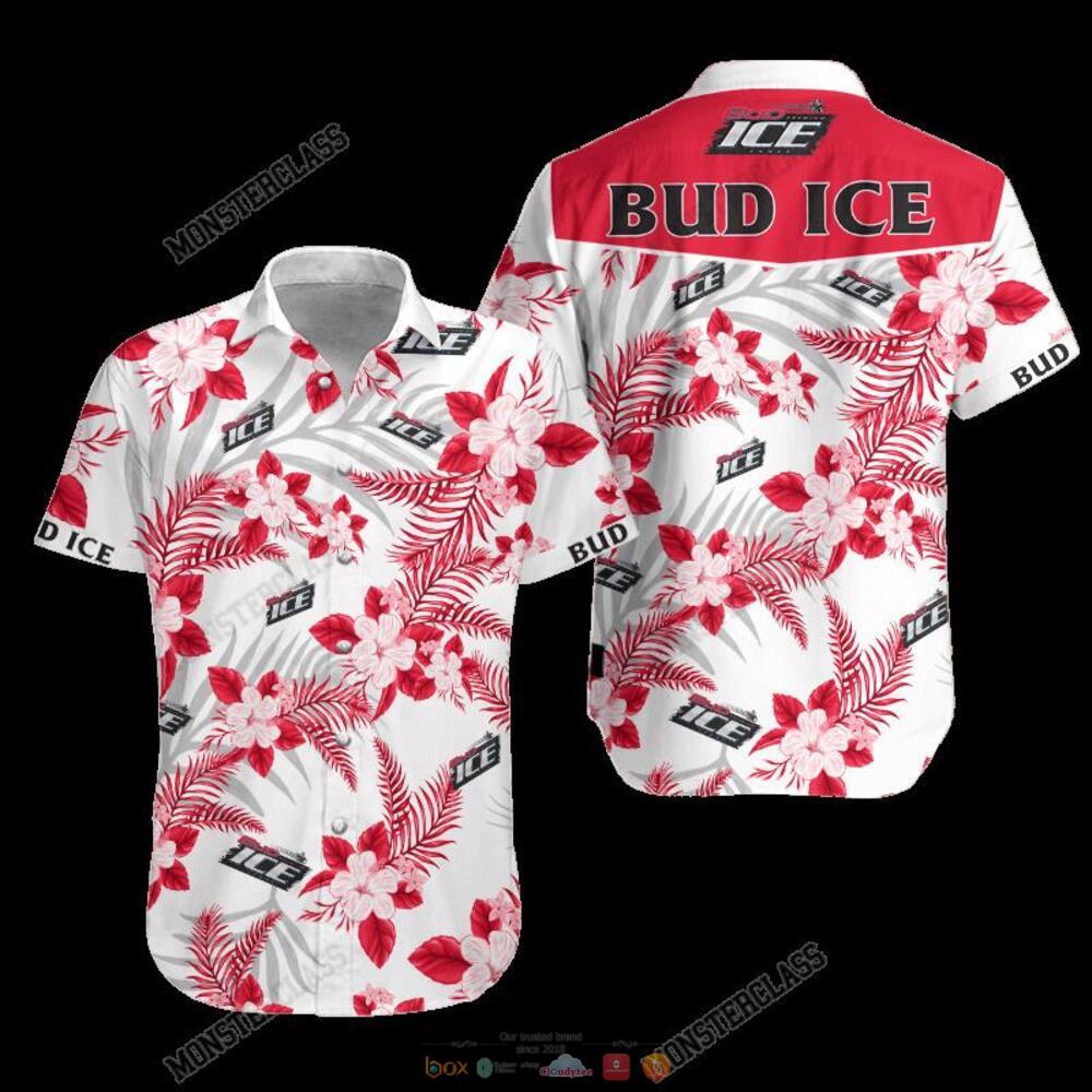 Bud Ice Tropical Plant Hawaiian Shirt Shorts