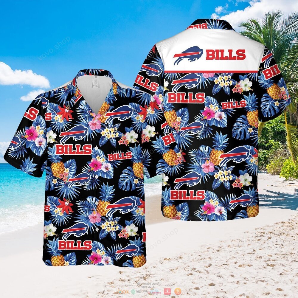 Buffalo Bills NFL black blue Hawaiian Shirt shorts 1