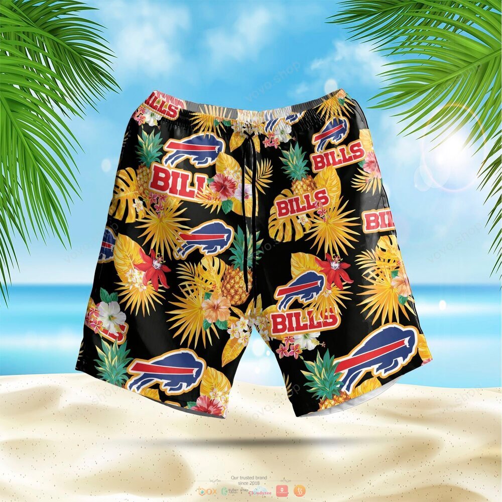 Buffalo Bills NFL black yellow Hawaiian Shirt shorts 1