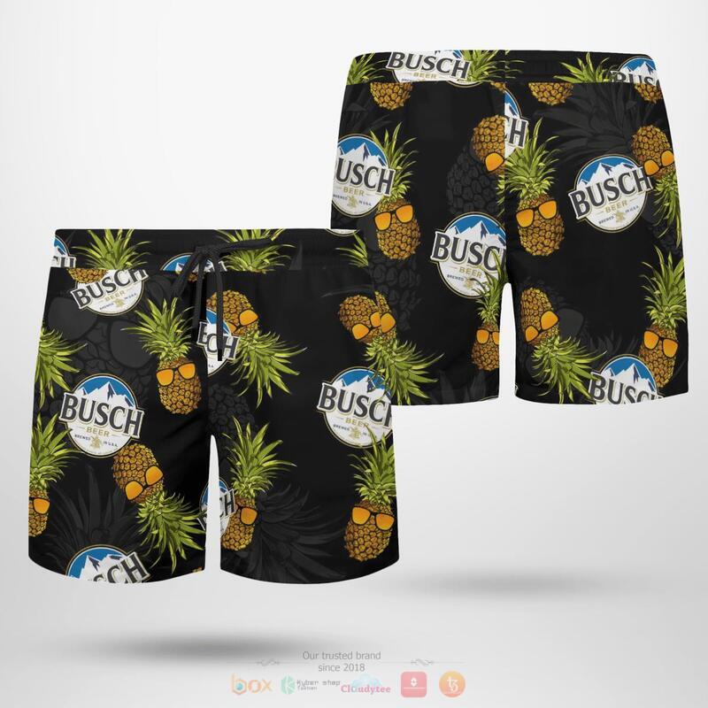 Busch Beer Pineapple Black Beach Short