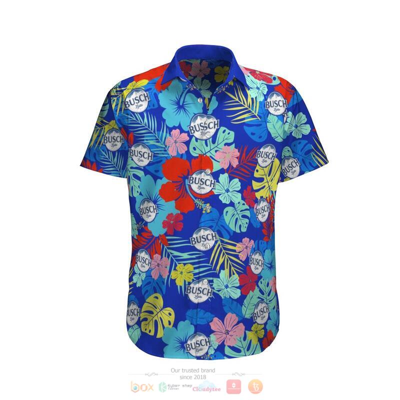 Busch Latte Hibiscus Hawaiian Shirt