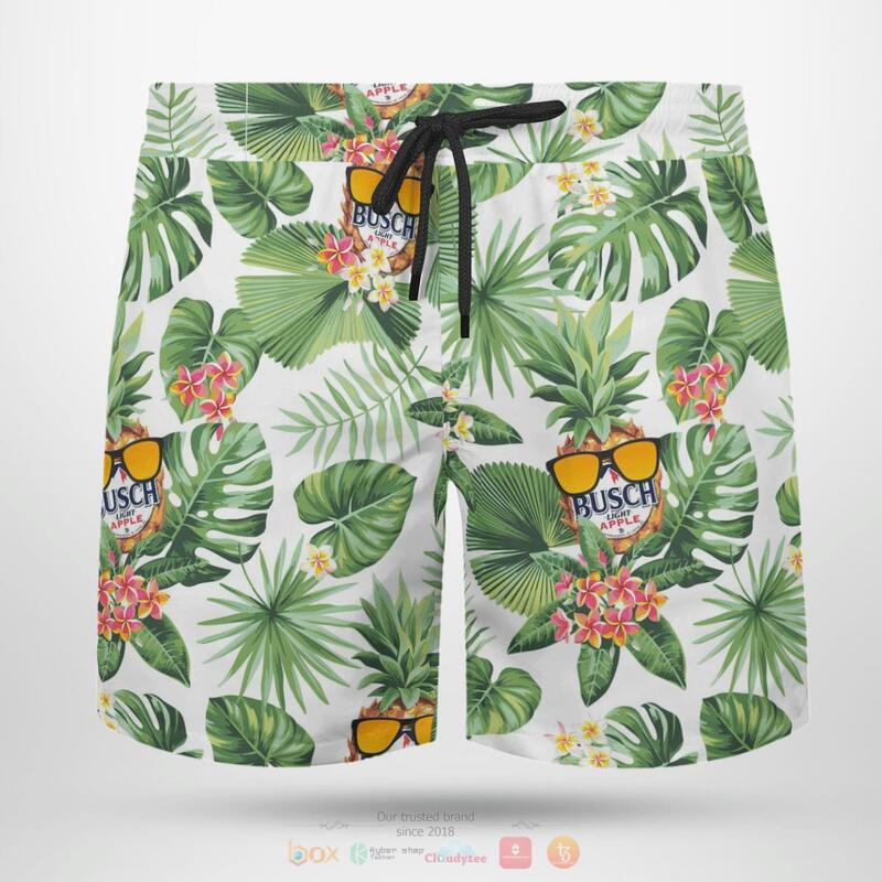 Busch Light Apple Tropical Plant Beach Short 1 2 3 4 5