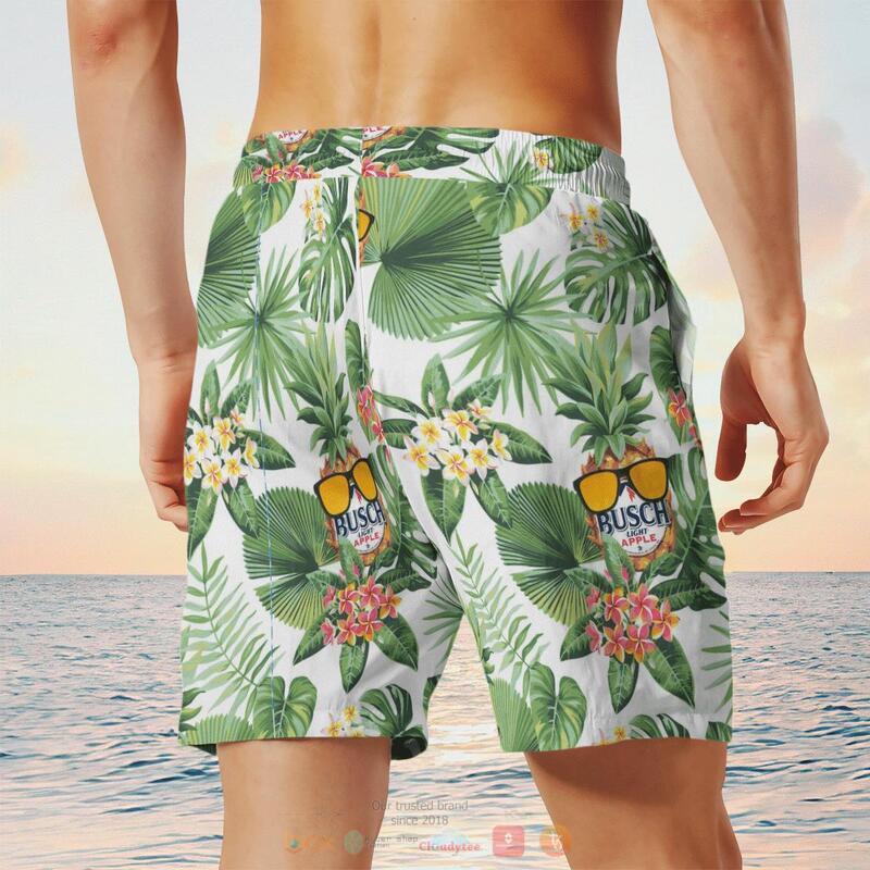 Busch Light Apple Tropical Plant Beach Short 1 2 3 4 5 6