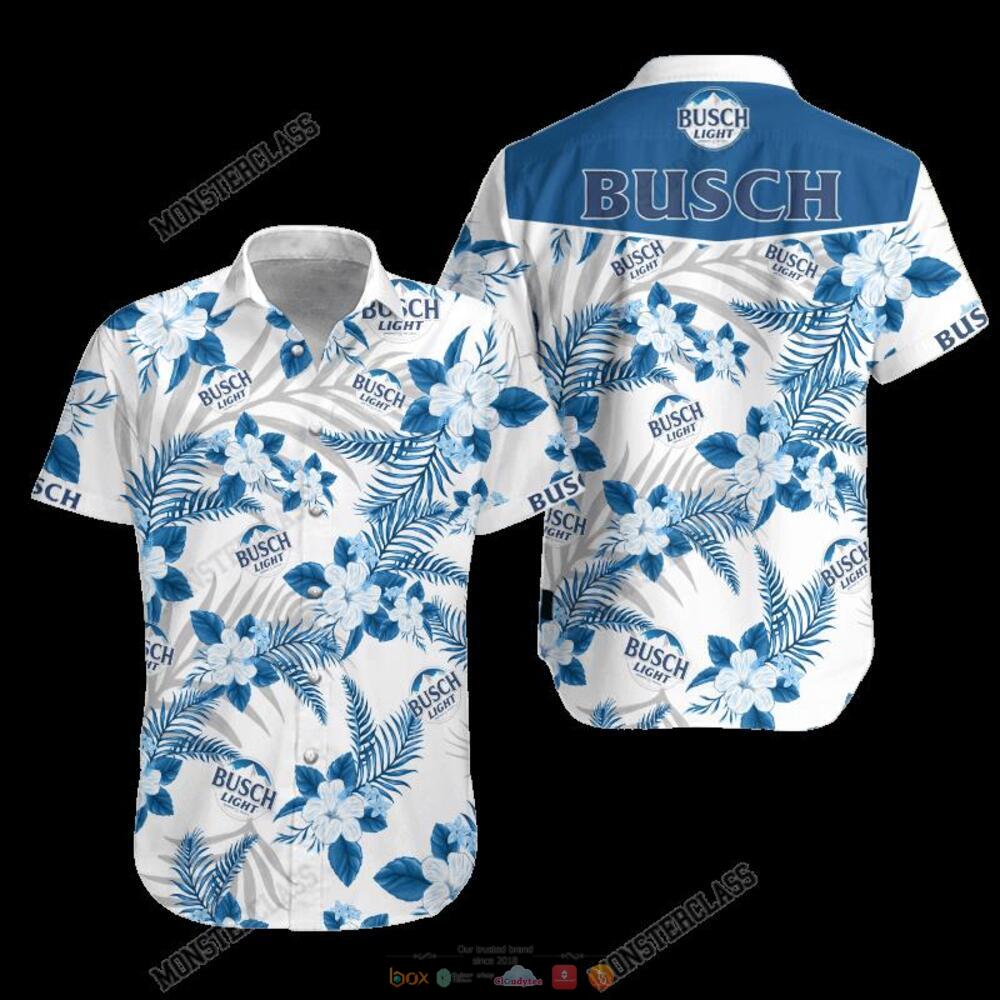 Busch Light Tropical Plant Hawaiian Shirt Shorts