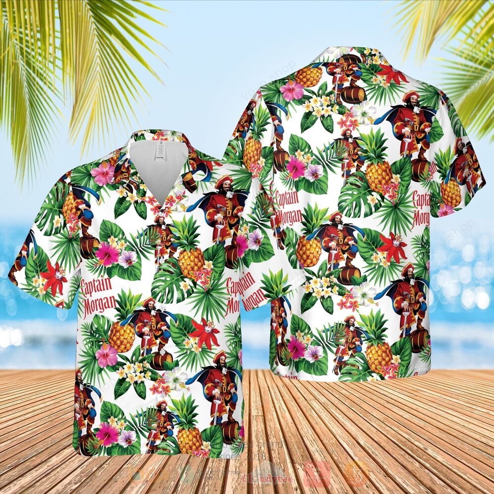 Captain Morgan Green Hawaiian Shirt Short