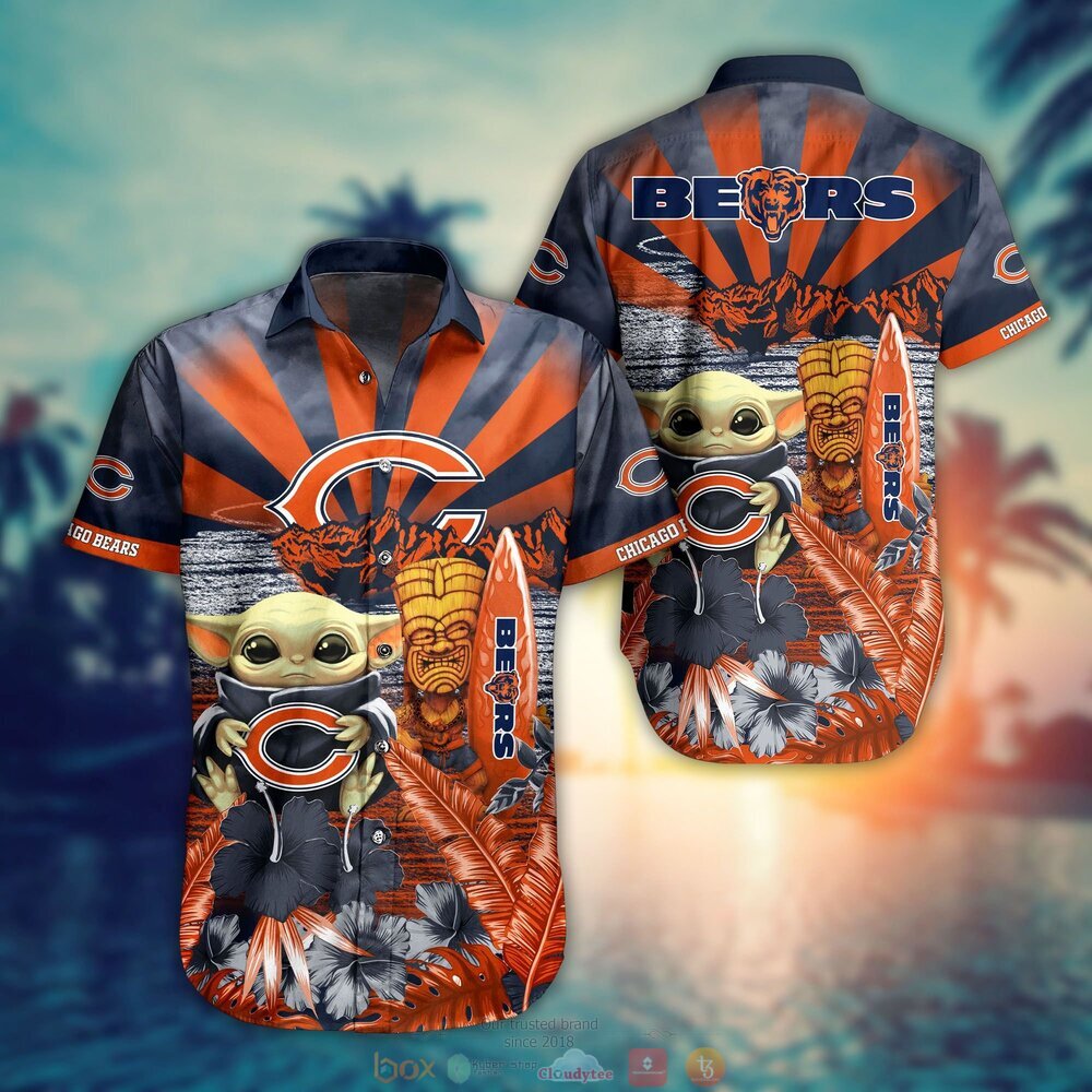 Chicago Bears NFL Baby Yoda Hawaiian Shirt Shorts