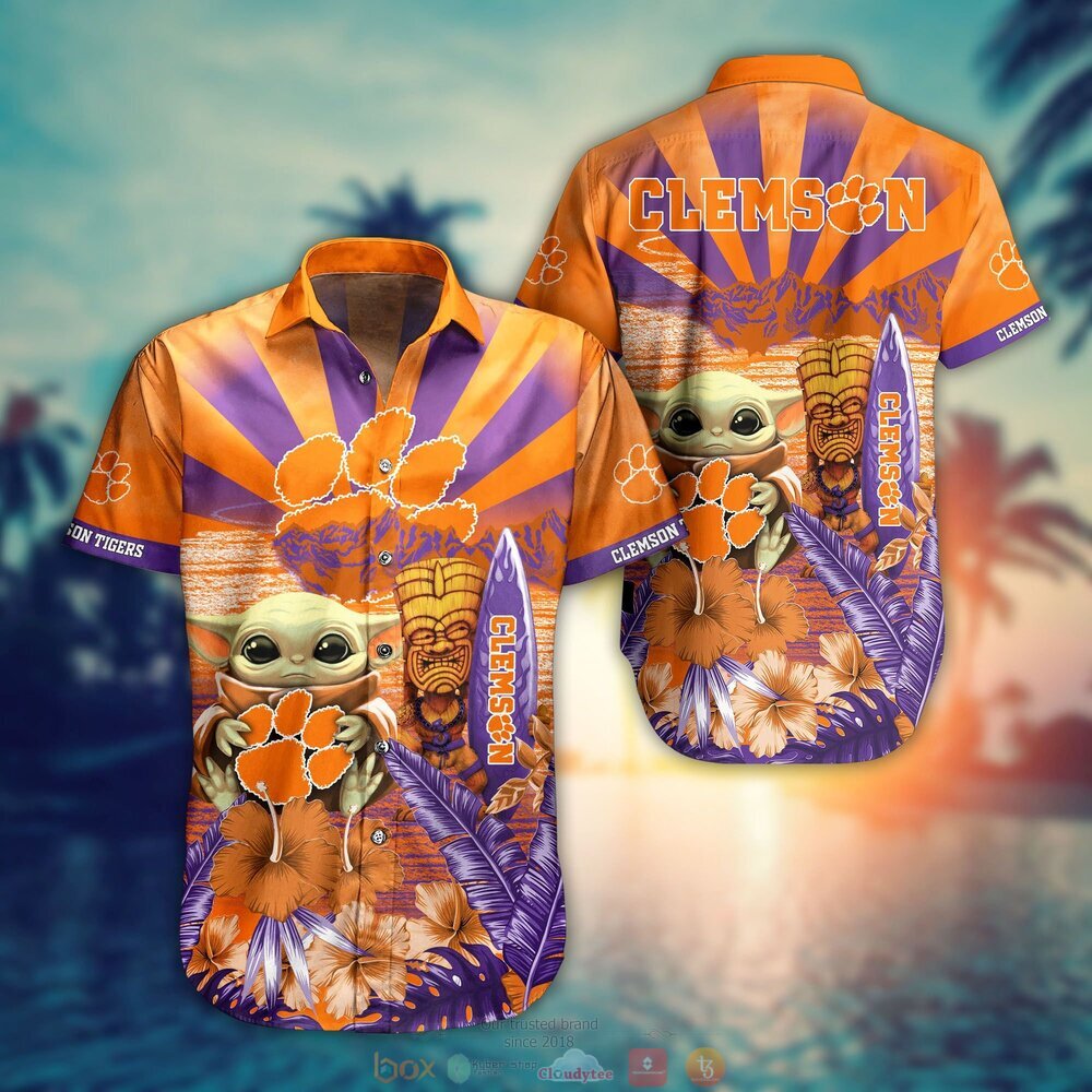 Clemson Tigers NCAA Baby Yoda Hawaiian Shirt Shorts