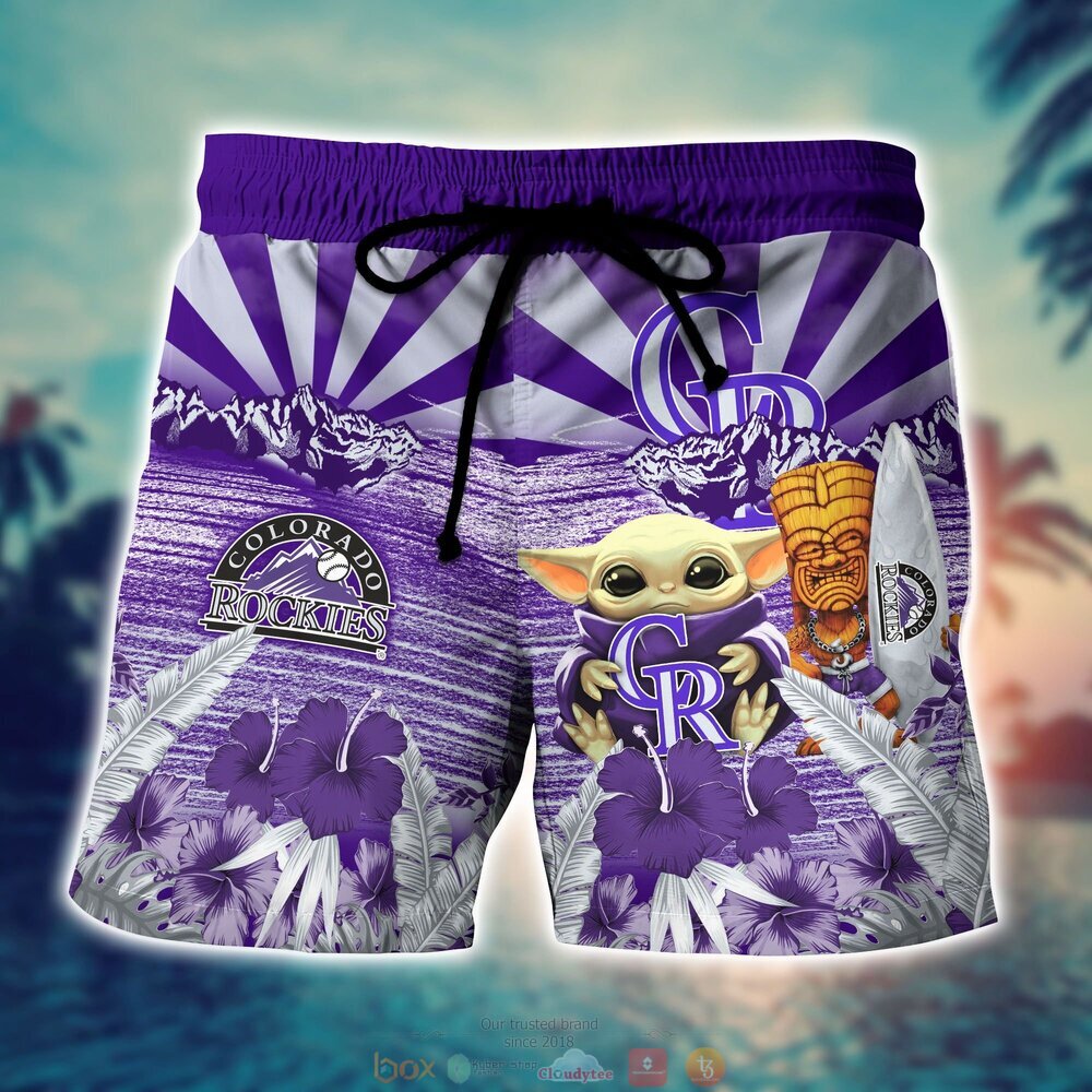Colorado Rockies MLB Baby Yoda Hawaiian Shirt Shorts 1 2 3