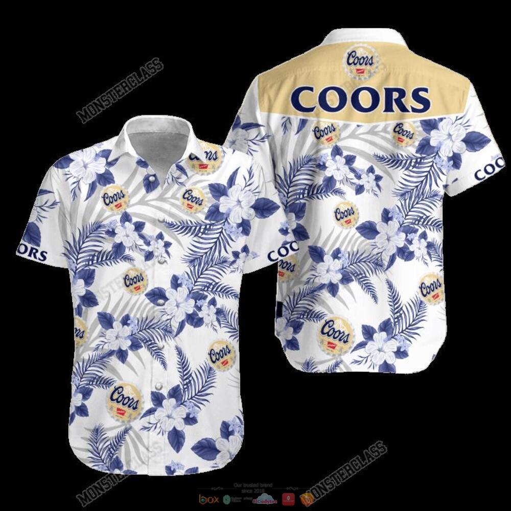 Coors Tropical Plant Hawaiian Shirt Shorts