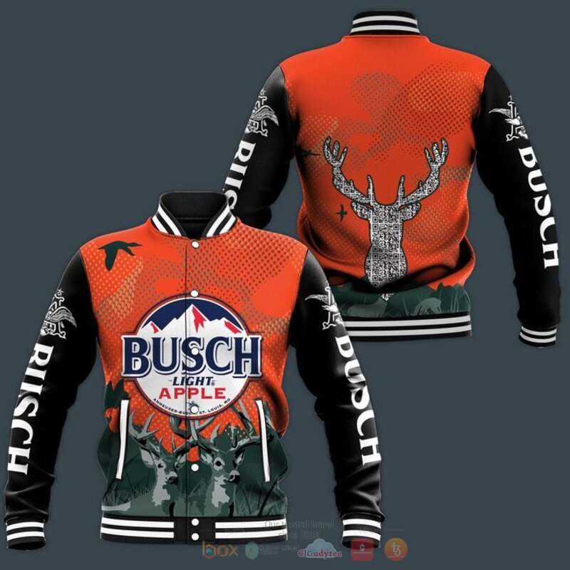 Deer busch light apple beer baseball jacket