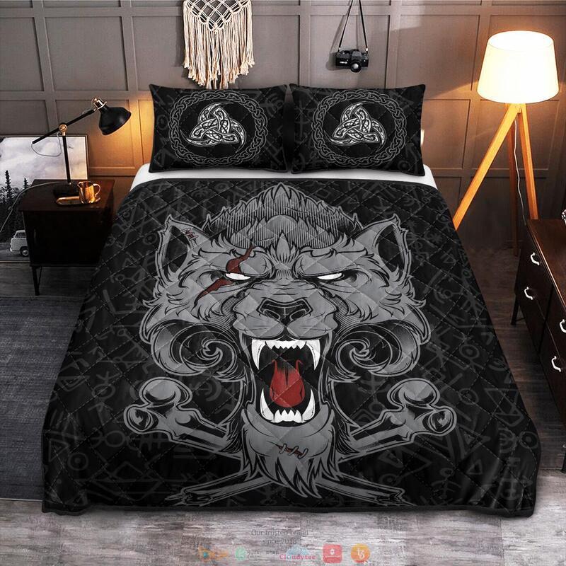 Fenrir Rune Viking Quilt Bedding Set