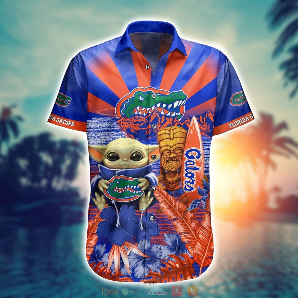 Florida Gators NCAA Baby Yoda Hawaiian Shirt Shorts 1