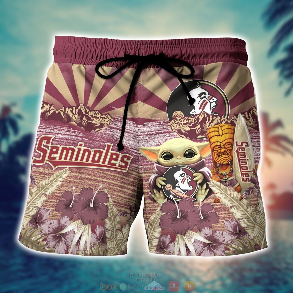 Florida State Seminoles NCAA Baby Yoda Hawaiian Shirt Shorts 1 2 3