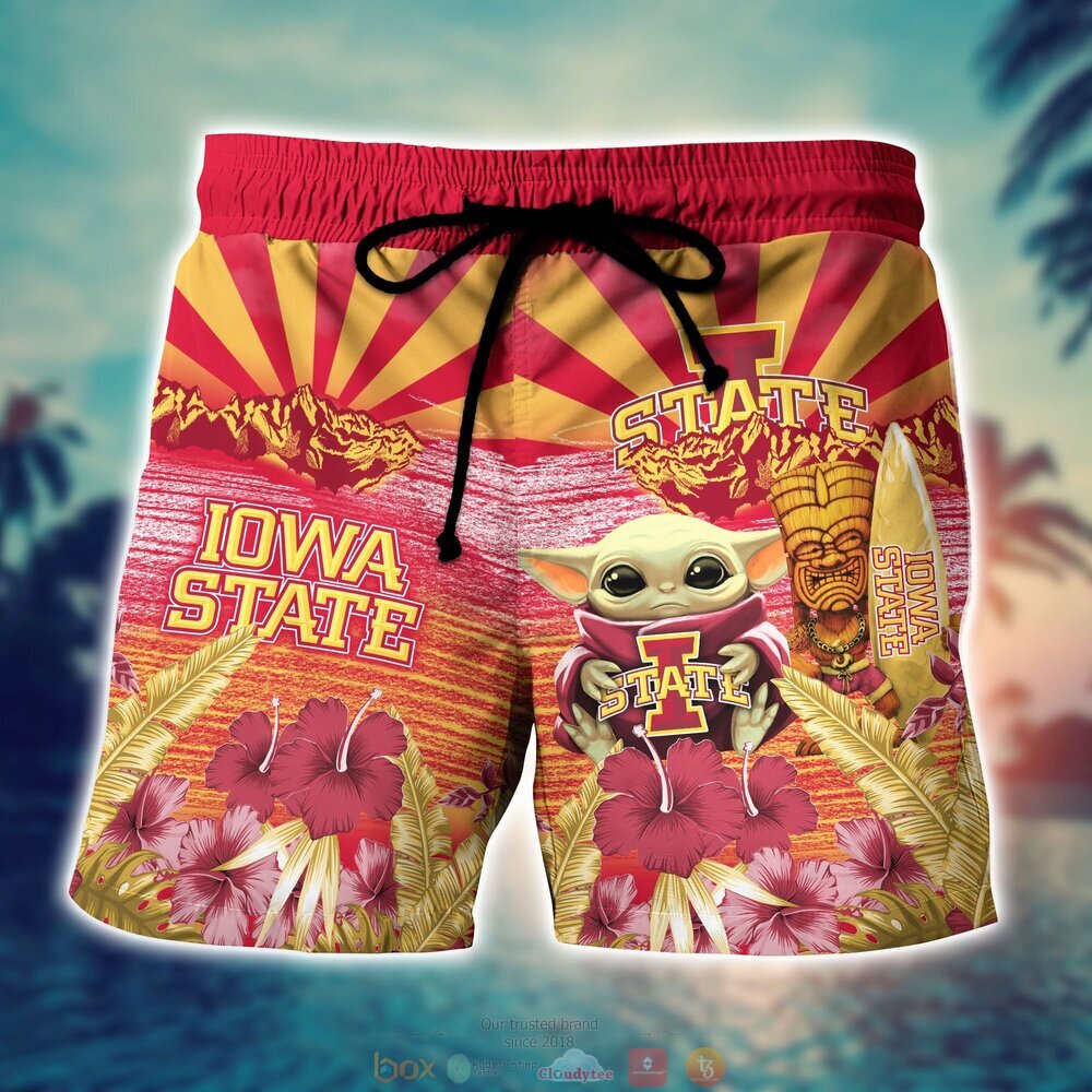 Iowa State Cyclones NCAA Baby Yoda Hawaiian Shirt Shorts 1 2 3