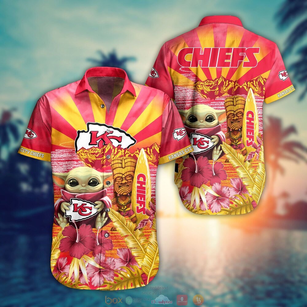 Kansas City Chiefs NFL Baby Yoda Hawaiian Shirt Shorts