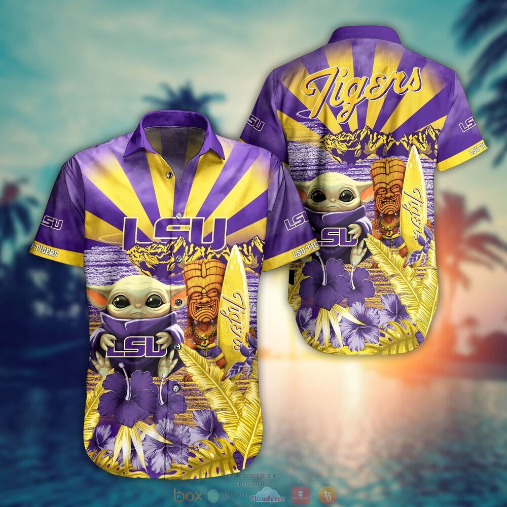 LSU Tigers NCAA Baby Yoda Hawaiian Shirt Shorts