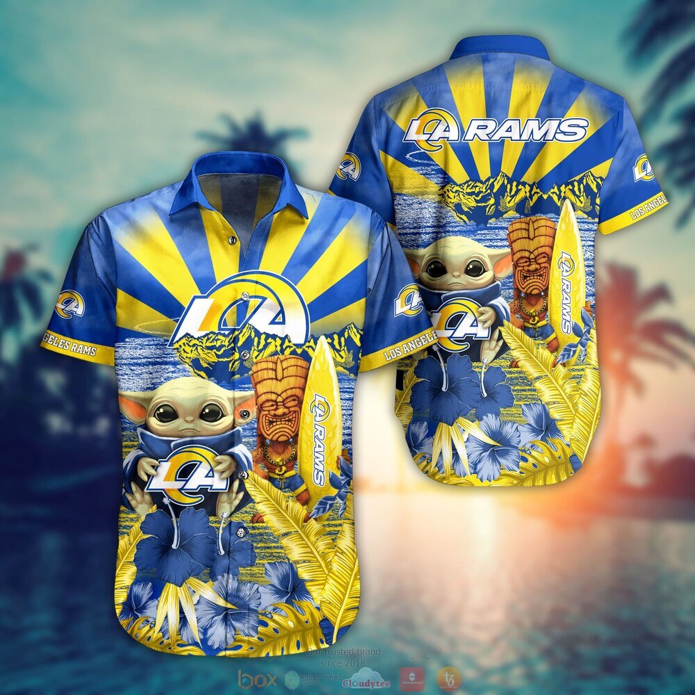 Los Angeles Rams NFL Baby Yoda Hawaiian Shirt Shorts