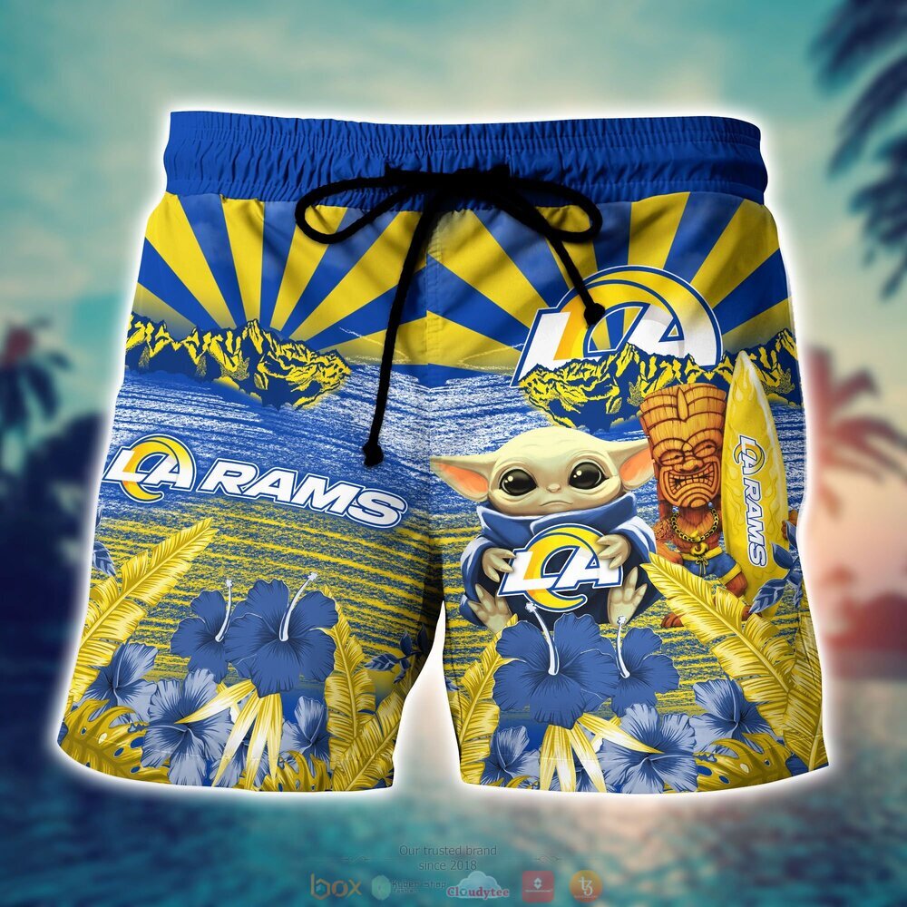 Los Angeles Rams NFL Baby Yoda Hawaiian Shirt Shorts 1 2 3