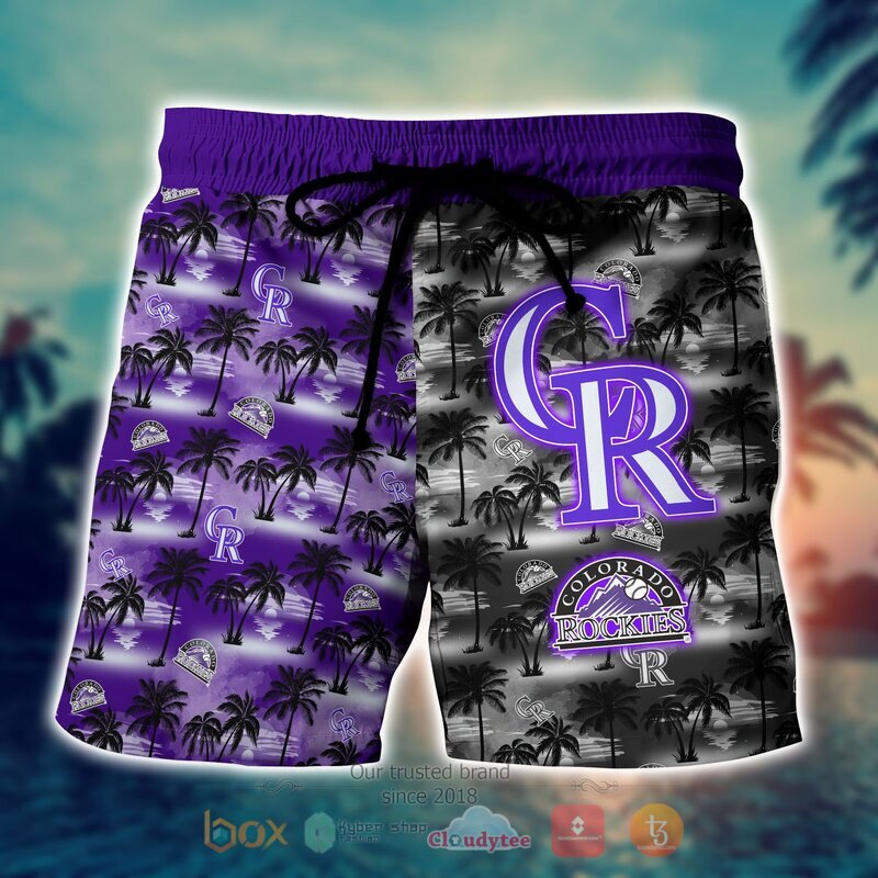 MLB Colorado Rockies Coconut Hawaiian shirt Short 1 2 3